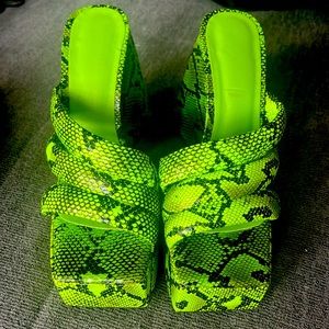 Snake print heels